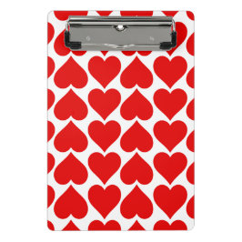 Mini Prancheta Padrão de Corações Vermelhos, Romântico, Amor