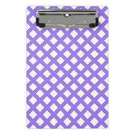 Mini Prancheta Padrão de Diamante Xadrez Branco Roxo