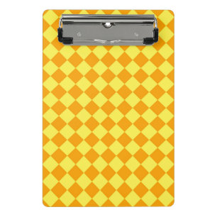 Mini Prancheta Padrão de Diamante Xadrez Laranja Amarelo