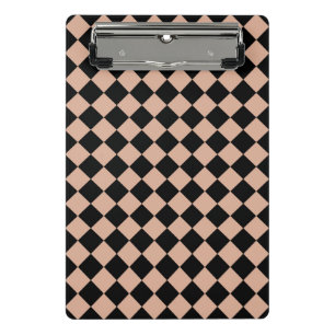 Mini Prancheta Padrão de diamante xadrez preto rosa