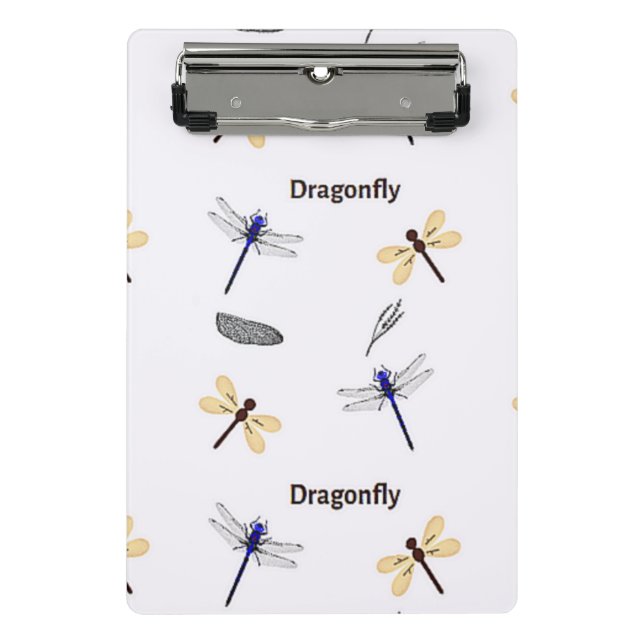 Mini Prancheta Padrão de Dragonfly em branco (Frente)