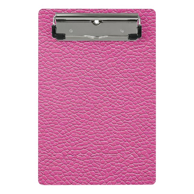 Mini Prancheta padrão de efeito de couro rosa (Frente)