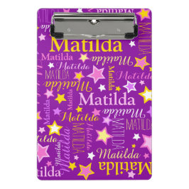 Mini Prancheta Padrão de estrelas com nome de meninas em rosa rox