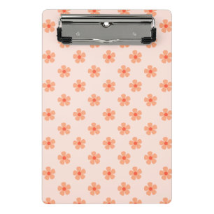 Mini Prancheta Padrão de Flor de Pêssego Fofo Estética Floral Min