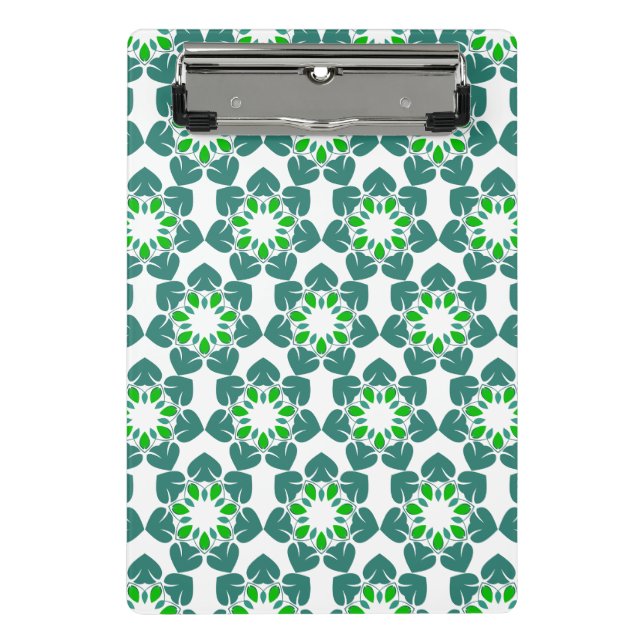 Mini Prancheta Padrão De Folha, Padrão De Folhas, Folhas Verdes (Frente)