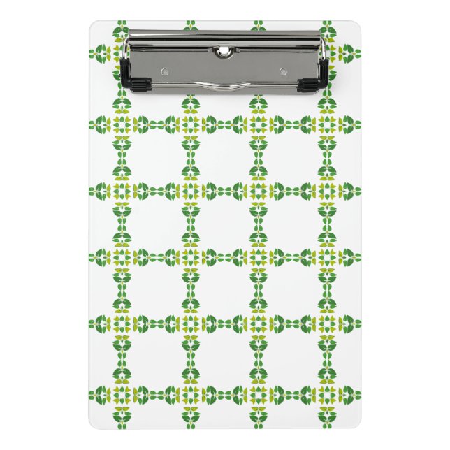 Mini Prancheta Padrão De Folha, Padrão De Folhas, Folhas Verdes (Frente)