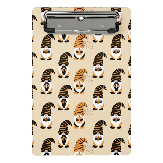 Mini Prancheta Padrão De Gnomos, Gnomos Halloween Trick Ou Tratat (Frente)