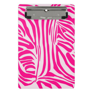 Mini Prancheta Padrão de Impressão de Zebra Rosa