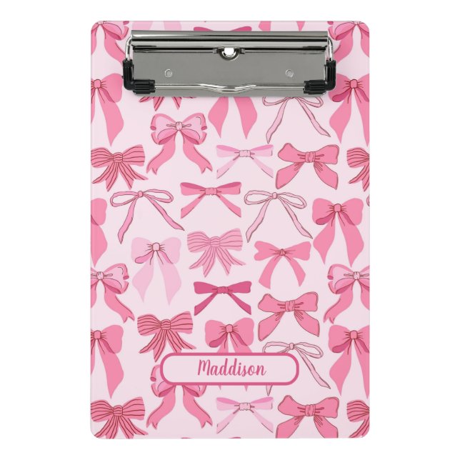 Mini Prancheta Padrão de laço rosa encantador (Frente)