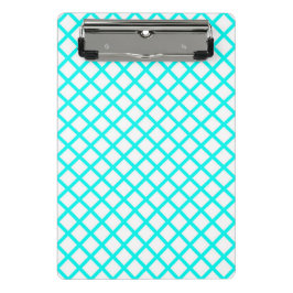 Mini Prancheta Padrão de Listras de Diamante Harlequim Branco Ver