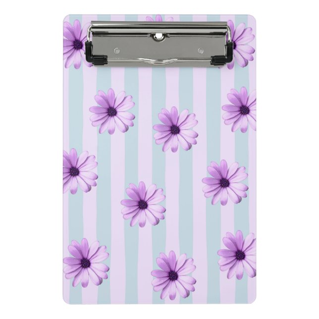 Mini Prancheta Padrão de Margarida Azul e Roxo (Frente)
