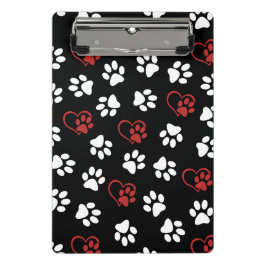 Mini Prancheta Padrão De Patas, Patas Brancas, Patas Vermelhas, C