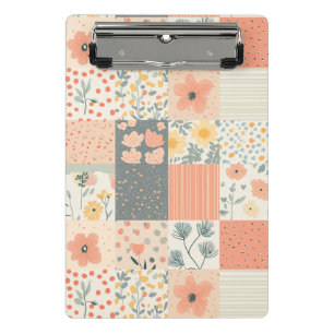 Mini Prancheta Padrão de Patches Florais Vintage - Pastel (2)