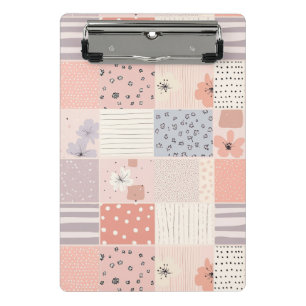 Mini Prancheta Padrão de Patches Florais Vintage - Pastel (3)