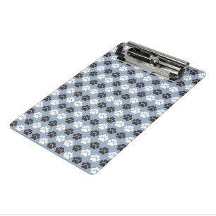 Mini Prancheta Padrão de Pegada Prata Azul