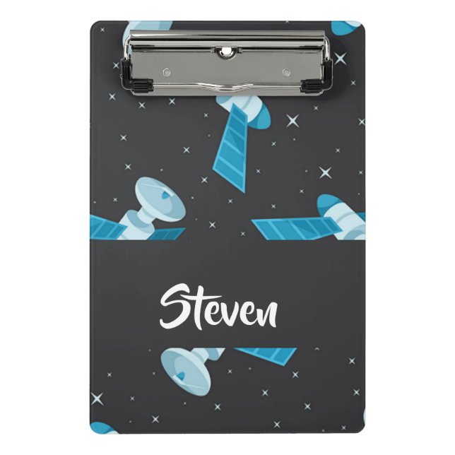 Mini Prancheta Padrão de satélite do espaço azul (Frente)