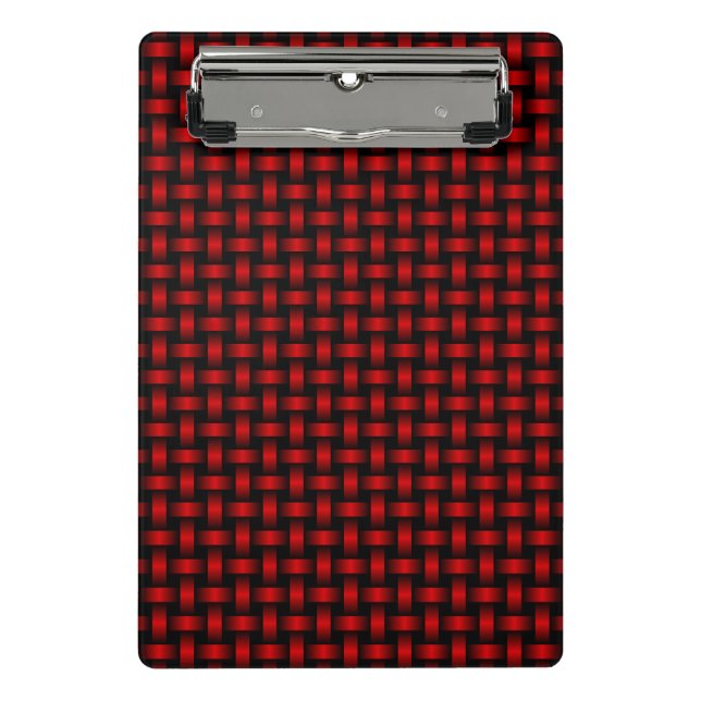 Mini Prancheta Padrão de Tear Vermelho Preto (Frente)