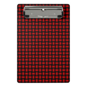 Mini Prancheta Padrão de Tecido Preto Vermelho
