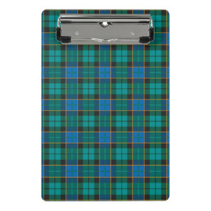 Mini Prancheta Padrão de xadrezes de Tartan - verde azul tradicio