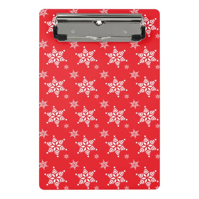 Mini Prancheta Padrão do Floco de Neve, Flocos de Neve Brancos, N (Frente)