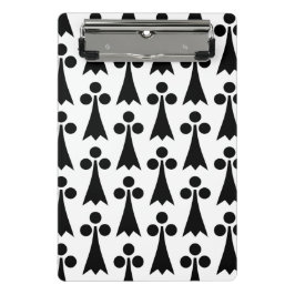 Mini Prancheta Padrão Ermine, Padrão Medieval, Preto em Branco