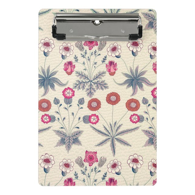 Mini Prancheta Padrão Floral de Margarida de William Morris Verme (Frente)