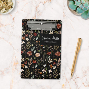 Mini Prancheta Padrão Floral de Prado de Flores Silvestres Elegan