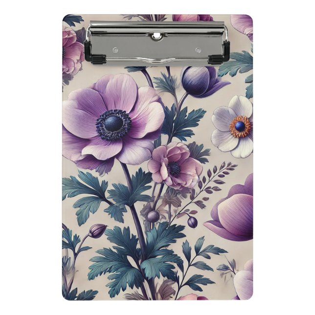 Mini Prancheta padrão floral uniforme com anêmona linda (Frente)