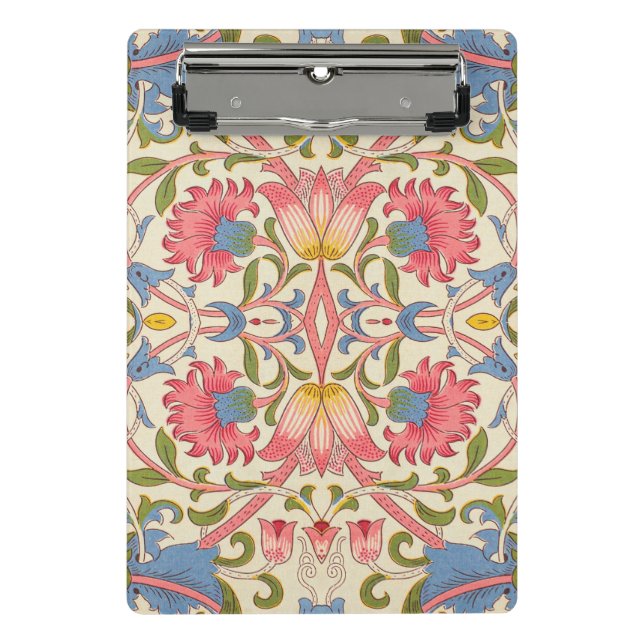 Mini Prancheta Padrão Floral William Morris Lodden Pastel  (Frente)