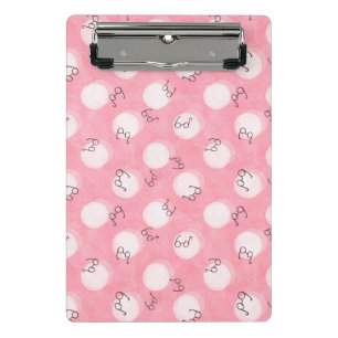 Mini Prancheta Padrão Fofo Rosa Suave – Bolinhas Estética Minimal