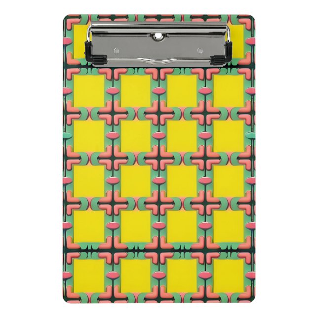 Mini Prancheta Padrão Geométrico Colorido Com Design Simétrico (Frente)