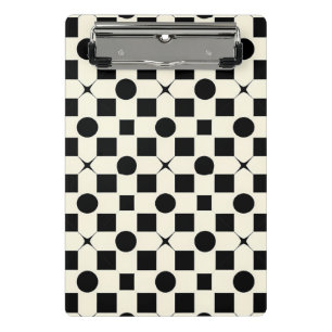Mini Prancheta Padrão Geométrico Preto e Branco com Círculos
