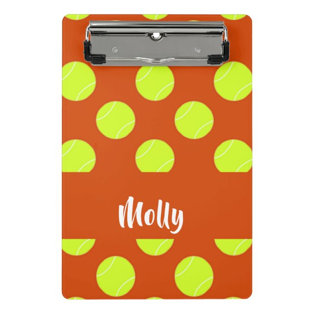 Mini Prancheta Padrão laranja de tênis verde (Frente)