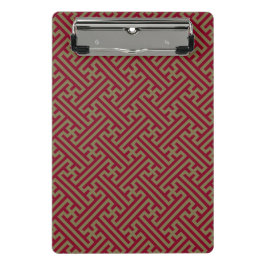 Mini Prancheta Padrão Sayagata, Japonês, Borgonha e Dourado