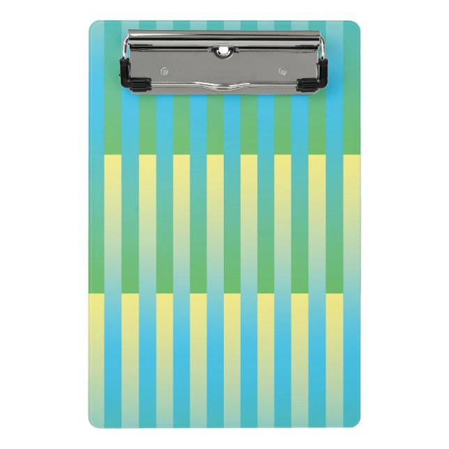 Mini Prancheta Padrão verde amarelo azul riscado (Frente)