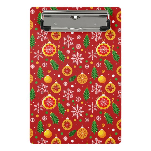 Mini Prancheta Padrão vermelho com tema natalino (Frente)