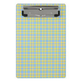 Mini Prancheta Padrão Xadrez Azul Amarelo