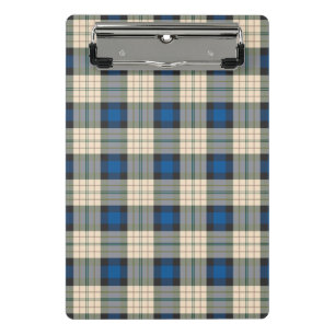 Mini Prancheta Padrão xadrez de Tartan - bege azul tradicional