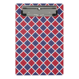 Mini Prancheta Padrão Xadrez Diamante Arlequim Vermelho Azul Bran