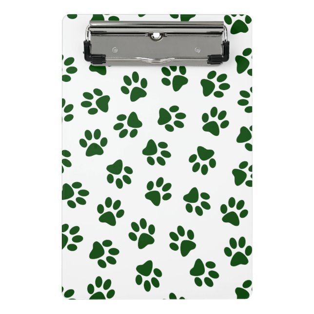 Mini Prancheta Padrões De Patas, Pistas De Cães, Pistas Verdes (Frente)