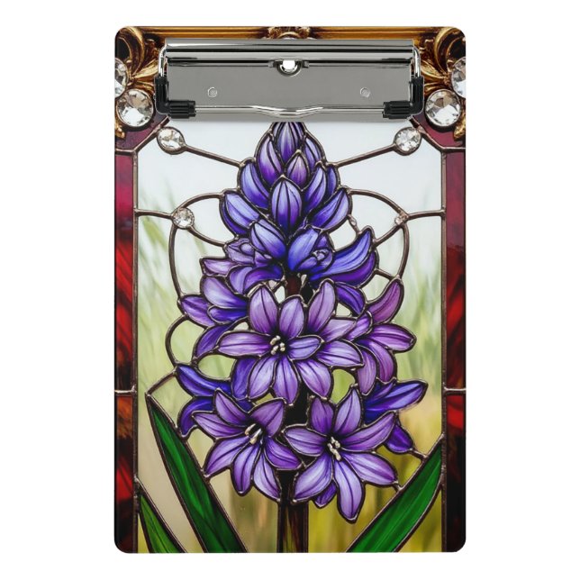 Mini Prancheta Painel de Vidro Pintado com Flor Vibrante (Frente)