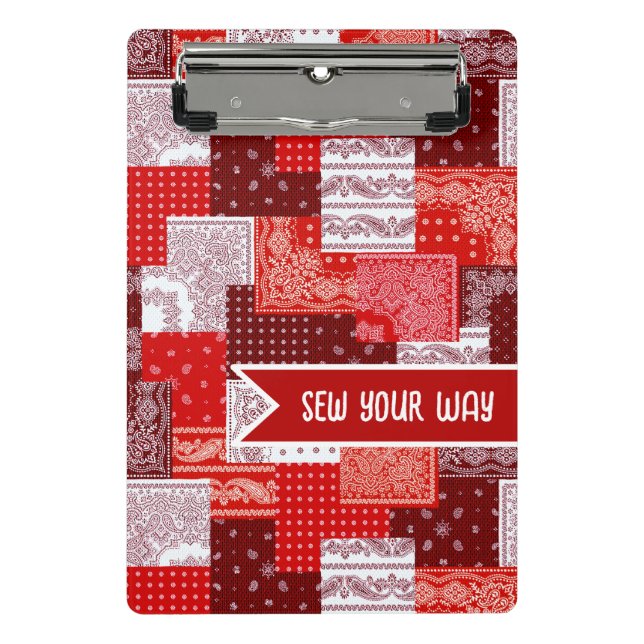 Mini Prancheta Pano de Quilting Personalizado com Remendo de Band (Frente)
