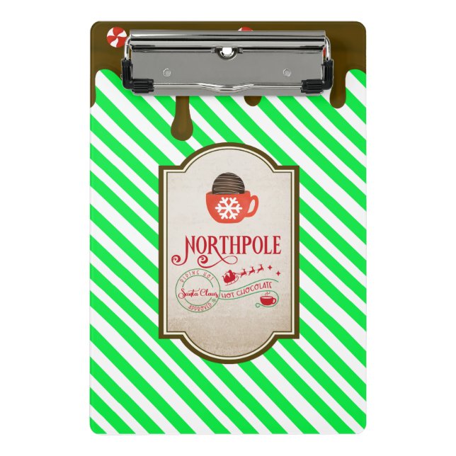 Mini Prancheta Papais noeis do Polo Norte Compram Felizes Festas  (Frente)