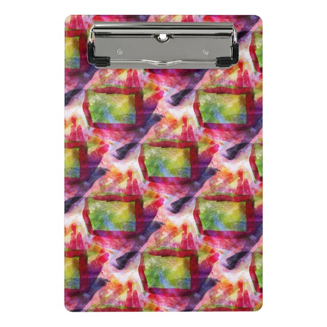 Mini Prancheta Papel de parede verde, vermelho abstrato (Frente)