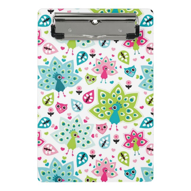 Mini Prancheta pássaro e coruja do pavão (Frente)