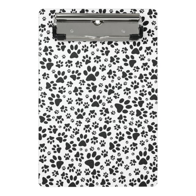 Mini Prancheta Patas de Cachorro Preto e Branco com Bolinhas  (Frente)