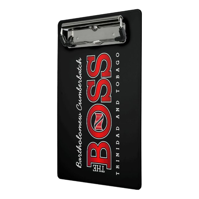 Mini Prancheta Patriotic BOSS Trinidad and Tobago Flag and NAME (Angulado2)