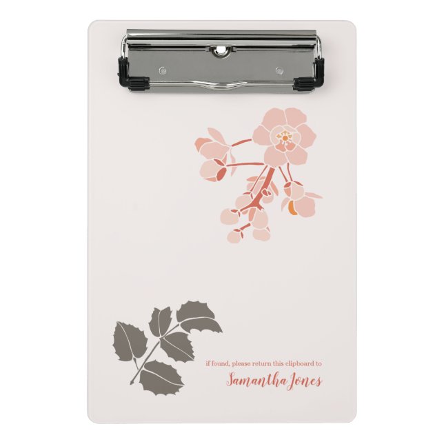Mini Prancheta Peachy Pink Oregon Grape Flower Letterhead (Frente)