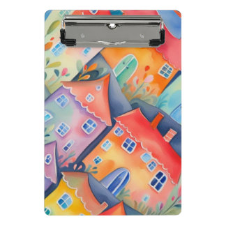 Mini Prancheta Pequenas casas de pastel de cor suave, cor pacífic