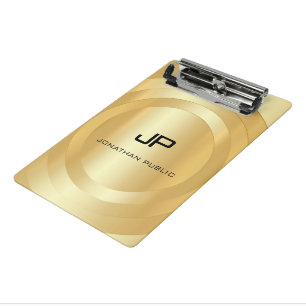 Mini Prancheta Personalizado Faux Dourado Monograma Modelo Elegan